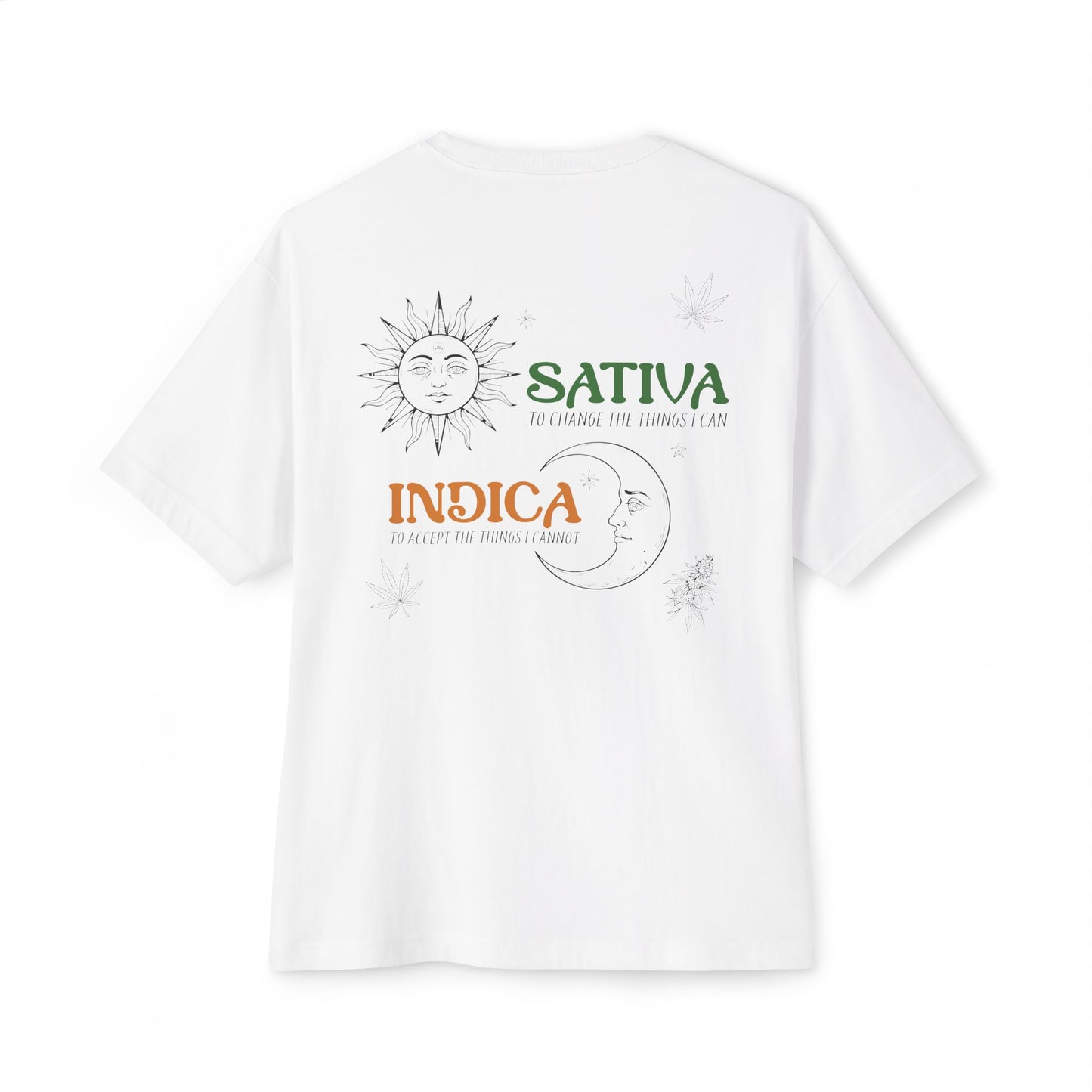 Sativa & Indica Graphic Tee — Sun & Moon Cannabis Shirt
